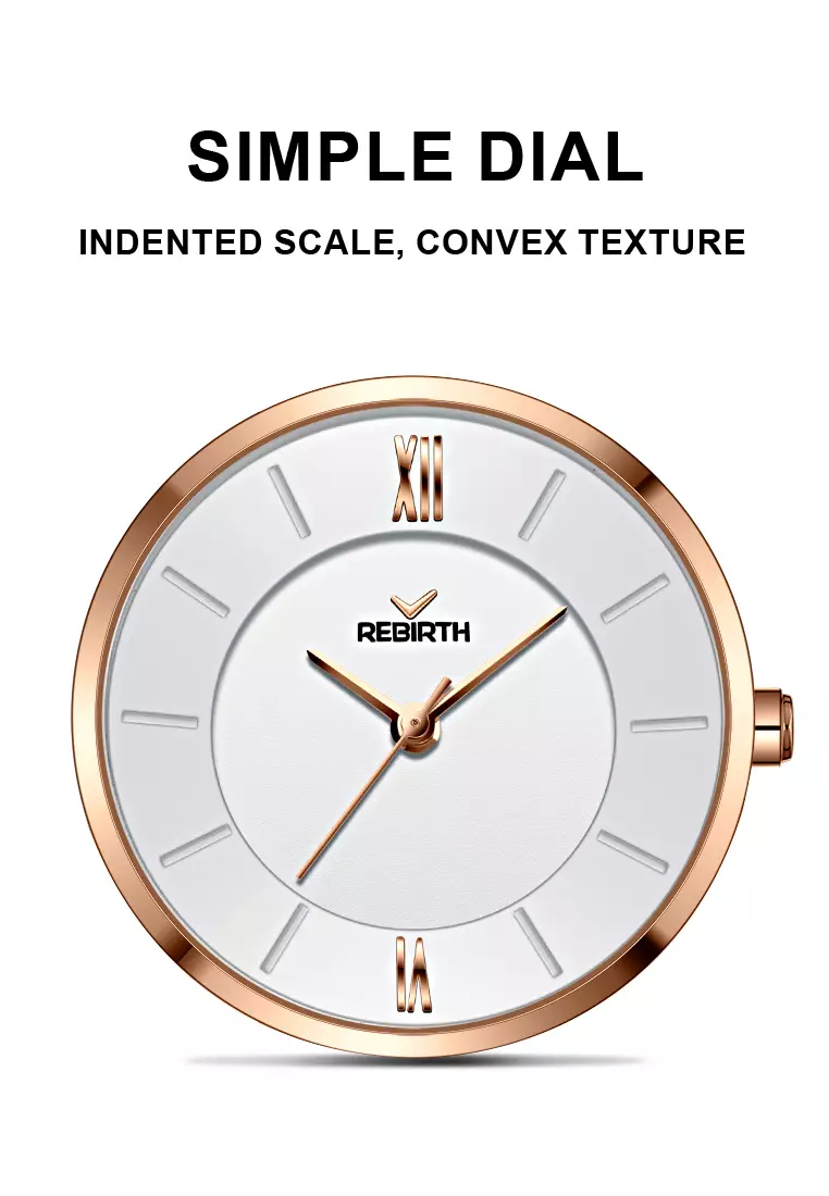 Jam Tangan Wanita Anti Air Original Korea Elegan Kuarsa Tali Keramik Jam Tangan Cewek rosewhite