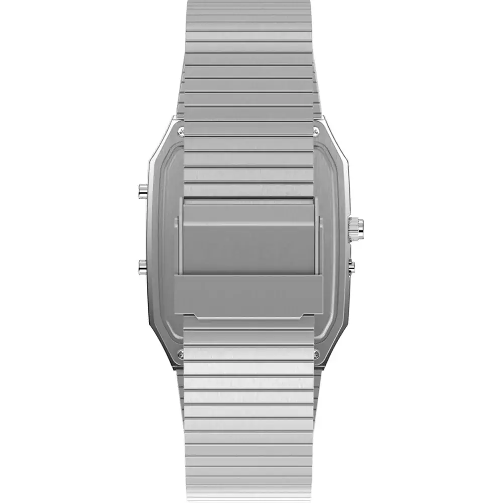 Jam Tangan Pria Timex Q 1982 Reissue Analog Digital Black Dial Stainless Steel Strap TW2Y05900V5 Original
