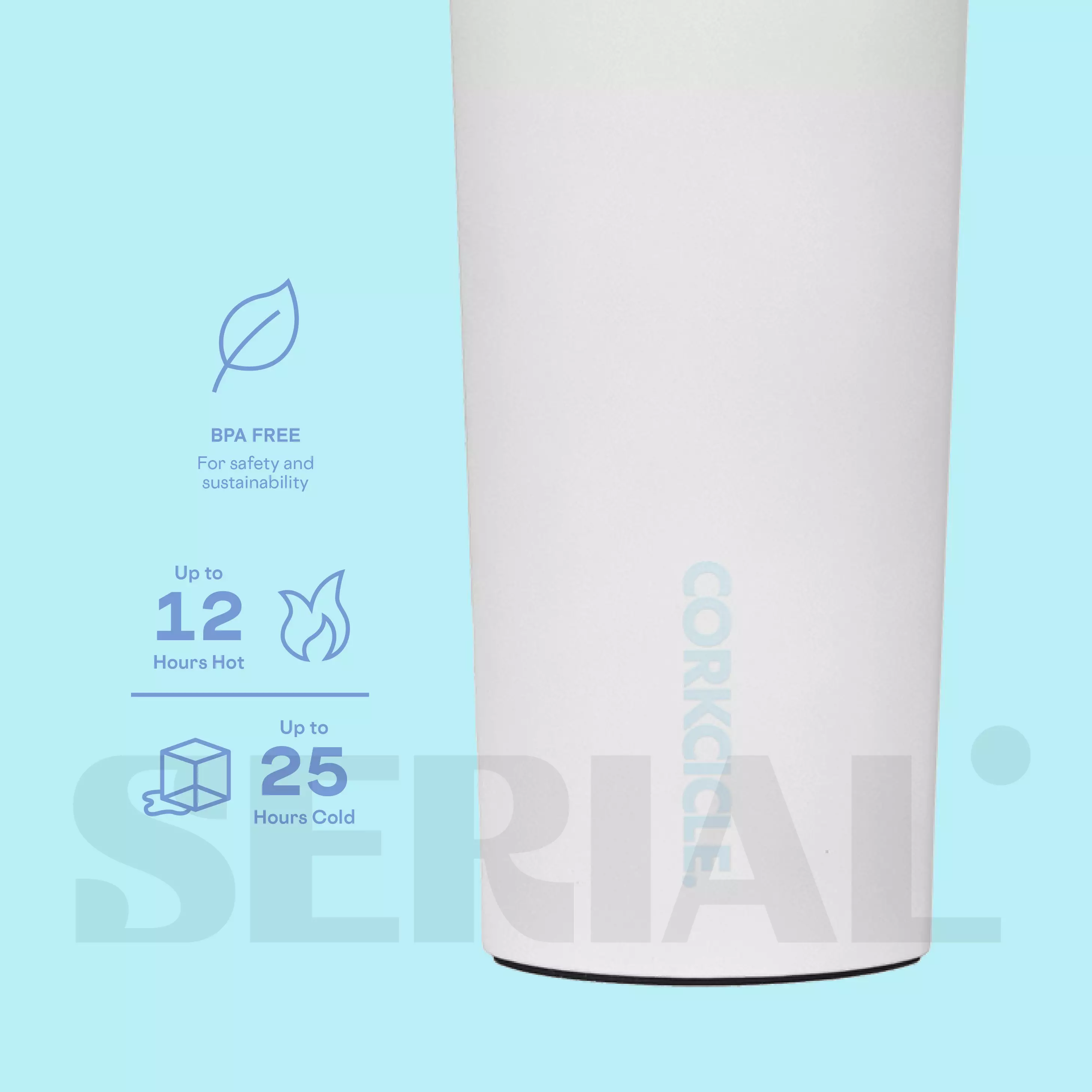 CORKCICLE® Canteen 16oz - Ceramic White / Powder Blue