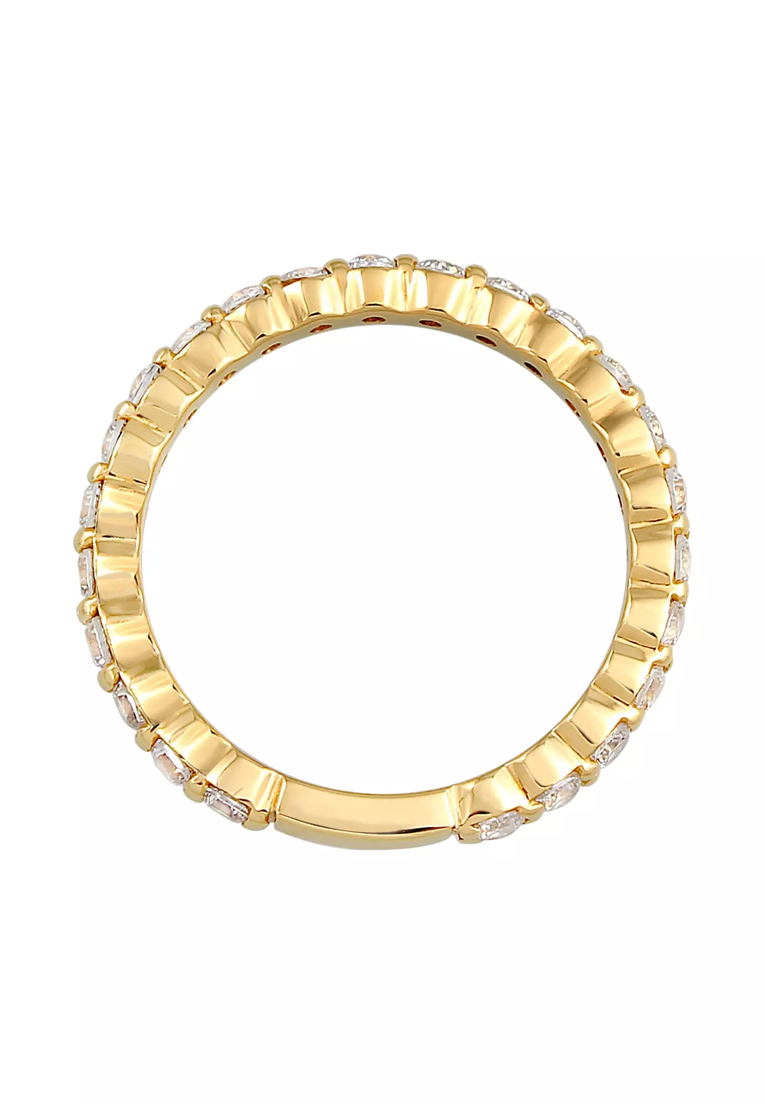 Ring Band Memoire Sparkling Zirconia Crystals Gold Plated