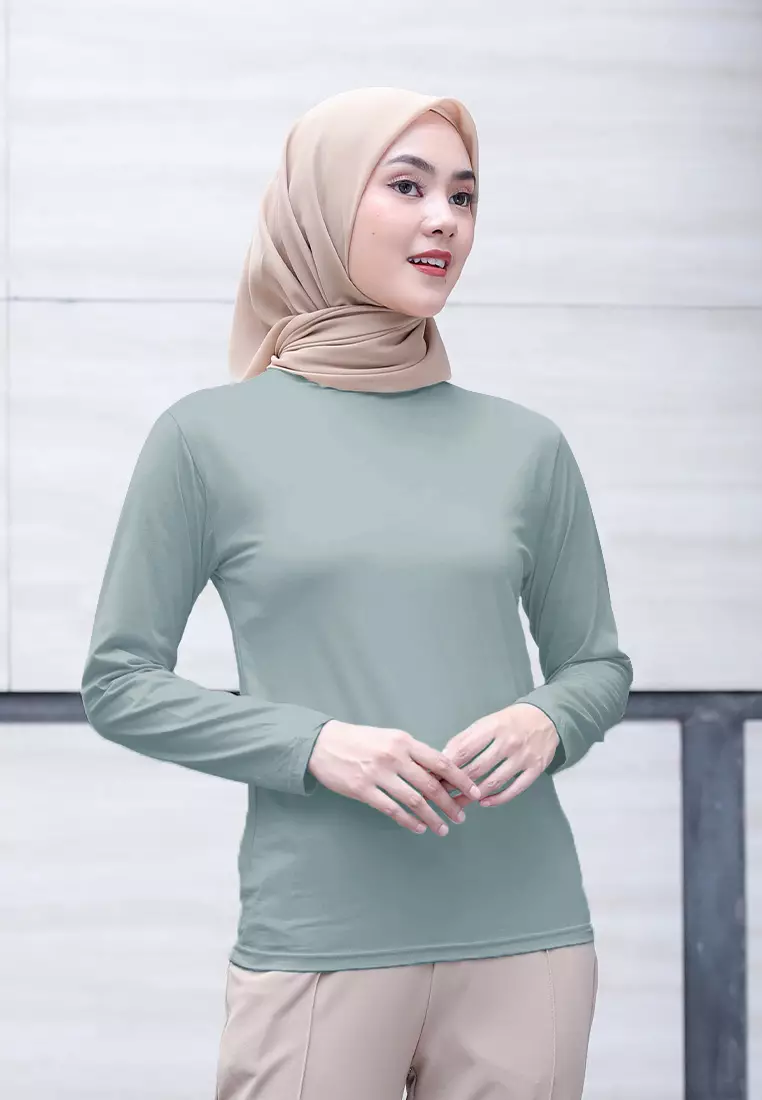 Cotton Bee - Manset Lengan Panjang Aneisha Inner Rayon - Ice Green - L