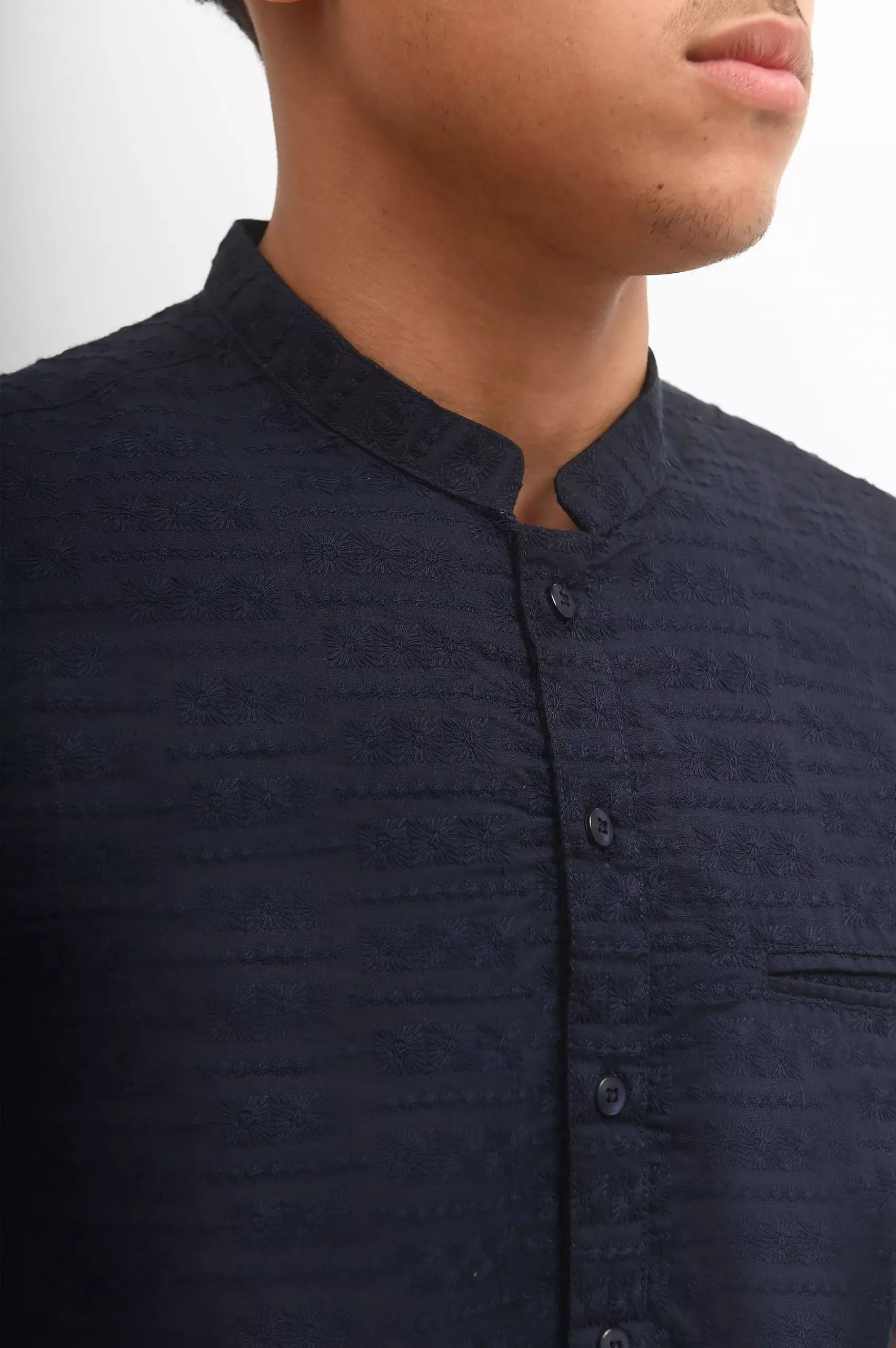 MANZONE Kemeja Koko Lengan Pendek Pria KHARIM - NAVY