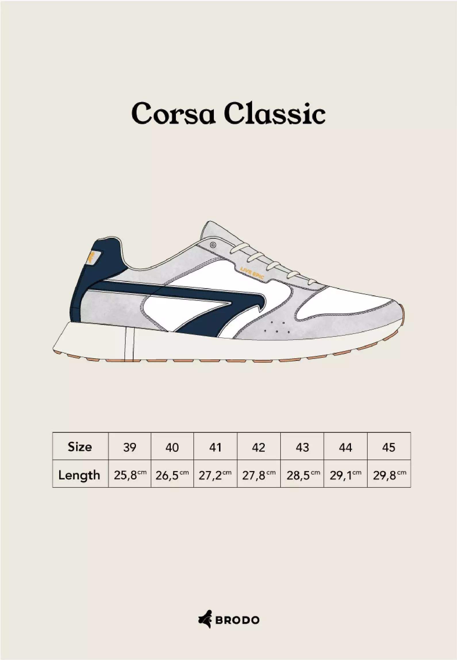 BRODO - Sneakers Corsa Classic White Navy