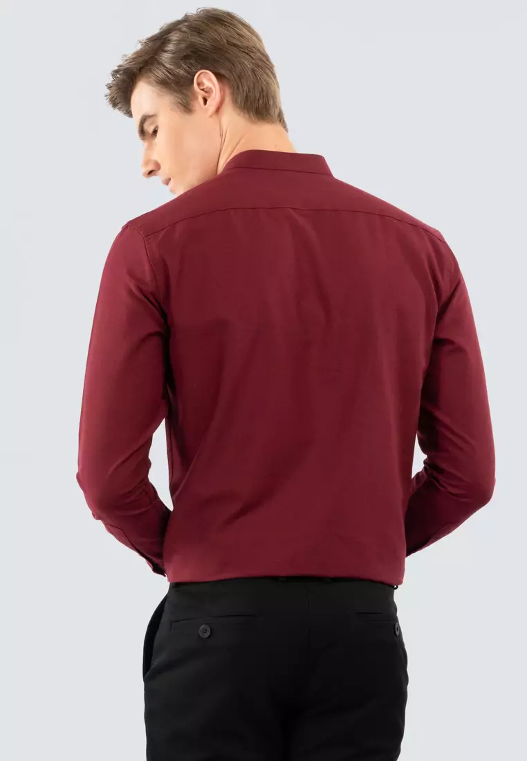 Polo Haus - Men’s Cotton Mix Signature Fit Mandarin Collar Long Sleeve MBLSE002