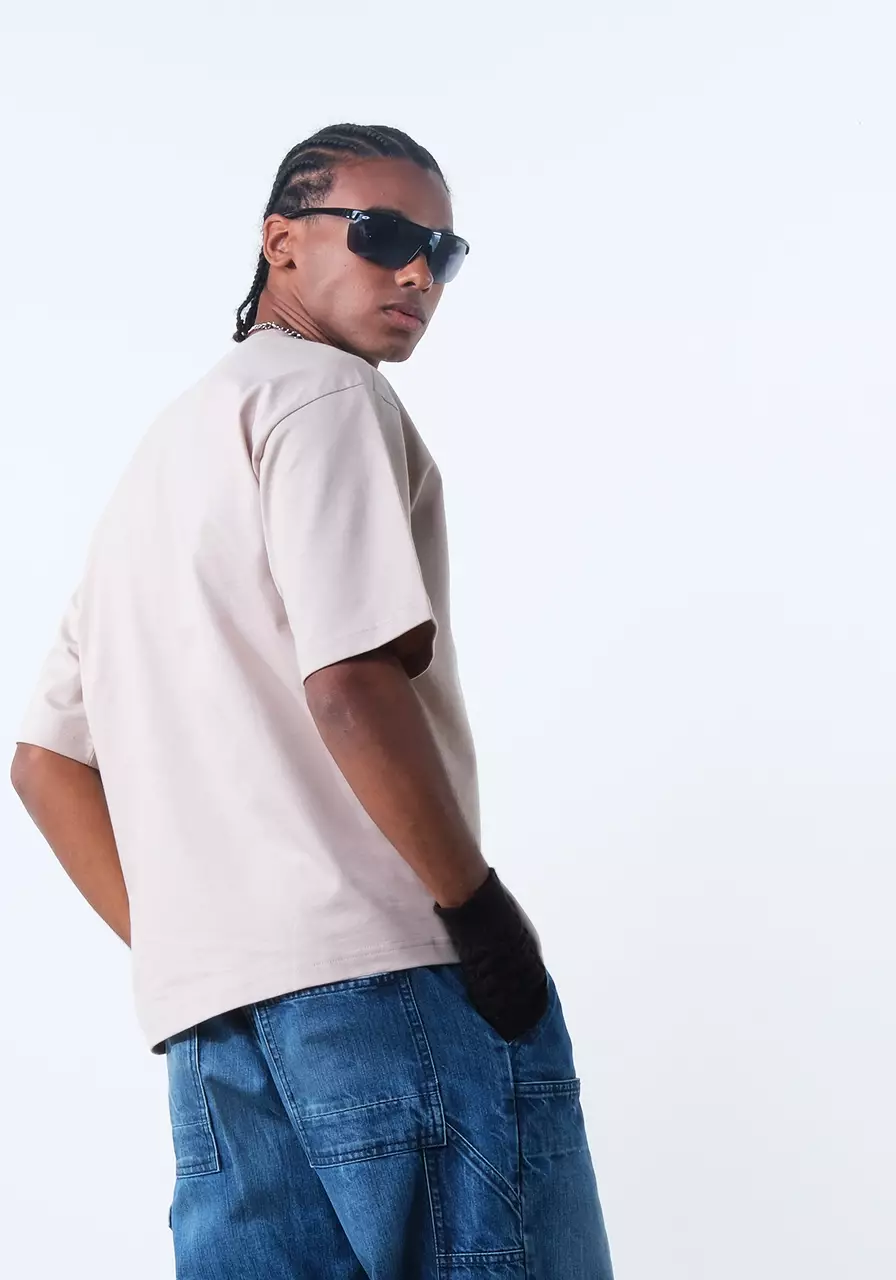 Kaos Pria Boxy Pine Khaki