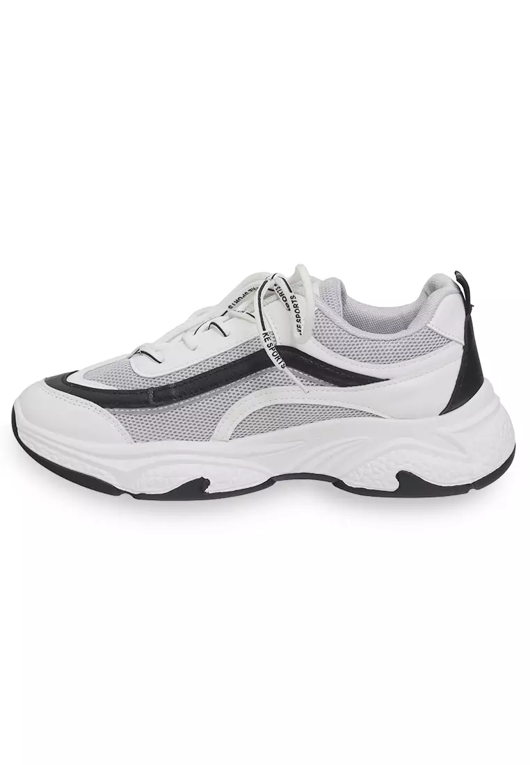 Anando Sepatu Sneakers Tali Pria Stylish Design Casual Sport Shoes Lighweight Material Mesh ORIGINAL - Gray White
