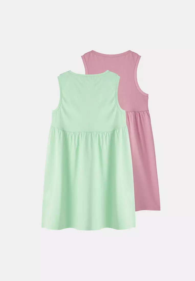 Pink-Mint Girl Basic Sleeveless Mini Knitted Dress Tkdss25El00015