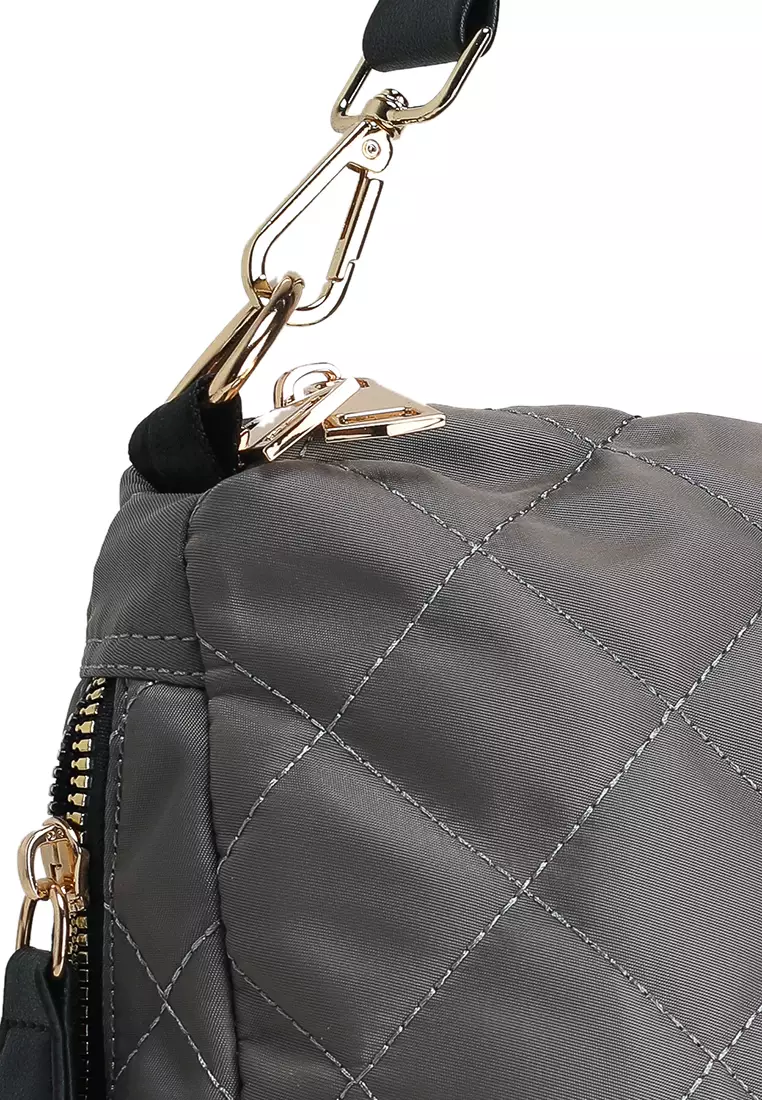 Quilted Nylon Convertible Shoulder Bag