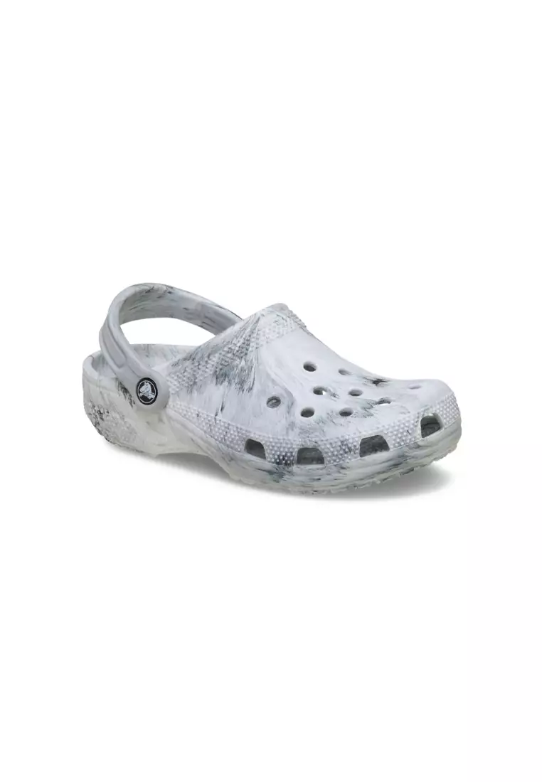 Classic Watercolor Marbled Clog in Grey Swirl