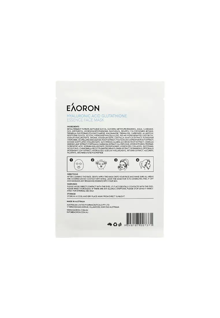 Buy Eaoron Eaoron Hyalu Acid Glutathione Mask (5pcs) 2026 Online | ZALORA
