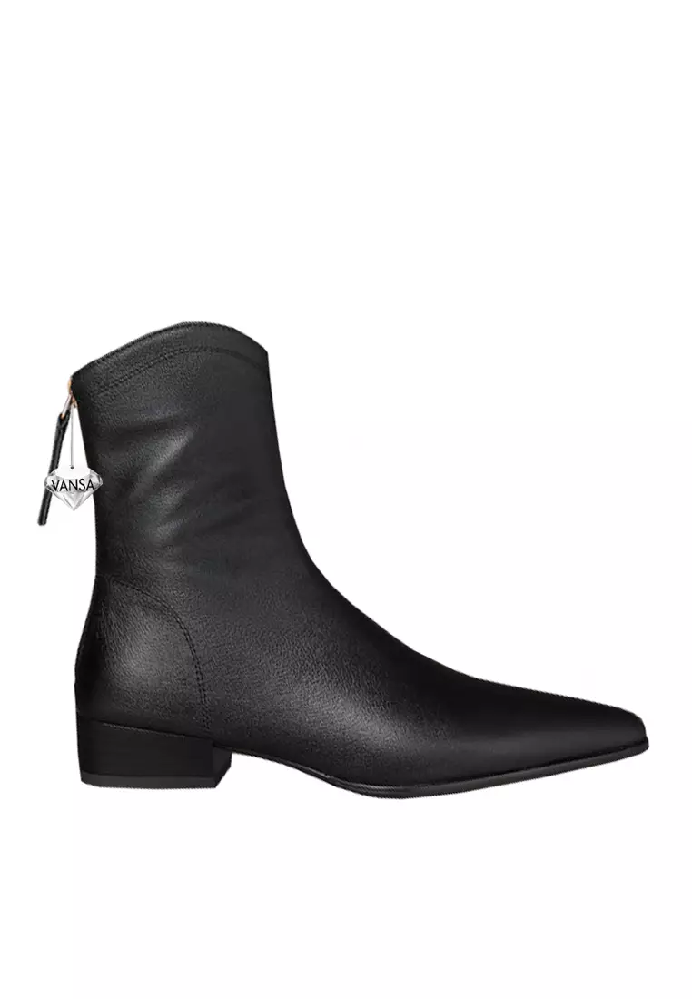 Discount on Twenty Eight Shoes  shoes - SKU: VANSA Top Layer Cowhide Pointed Toe Short Boots VSW-B-2620