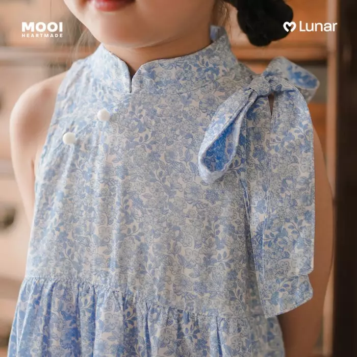 Mooi Dress Anak Perempuan Lunar Collection Peony Cheongsam Dress - Red Cherry