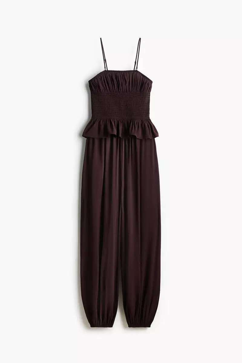 Frill-trimmed bandeau jumpsuit