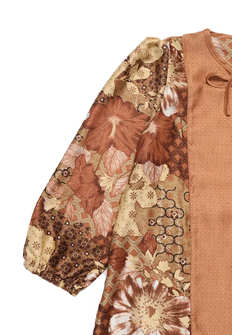 Baju Gamis Anak Perempuan Lentera Bunga Mocca - ADORABLE