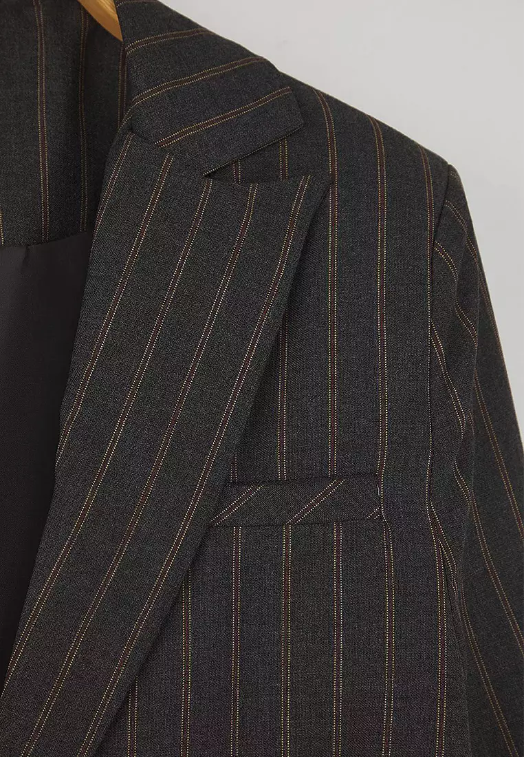 Buy Trendyol Striped Oversized Blazer Jacket 2026 Online | ZALORA