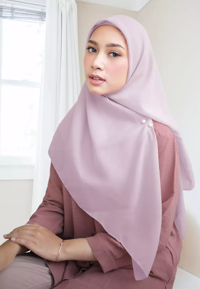 Cotton Bee - Shanara Instan | Hijab Segiempat Resleting - Lilac