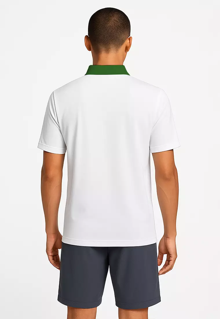 MSB05 Jersey Padel Pria Polo Kaos BreatheLite "putih hijau"