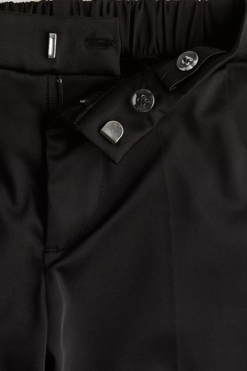 Wide-leg twill trousers