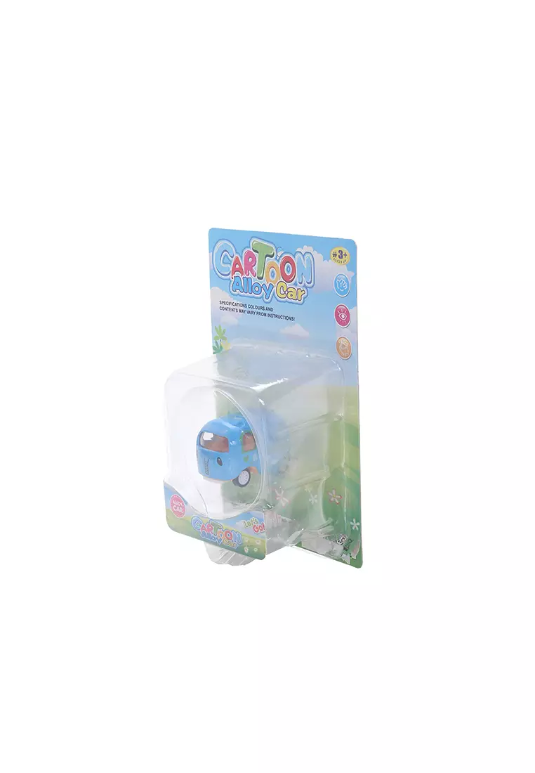 Mainan Anak Mobil Cartoon Alloy Pull Back Car Biru Type F