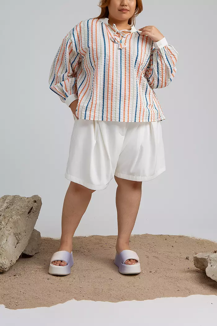 COTTONINK - Atasan Blouse Wanita Multicolor Striped Coulter #SummerCollection