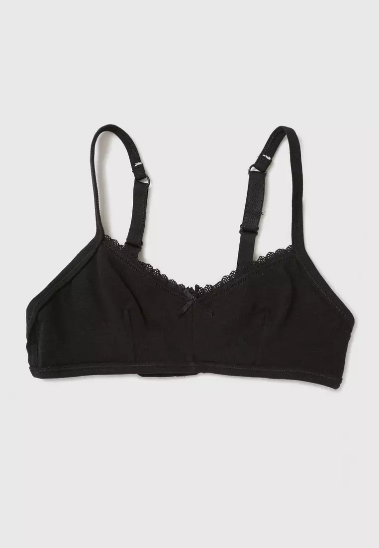 Solid Padded Demi Bra with Hook and Eye Closure