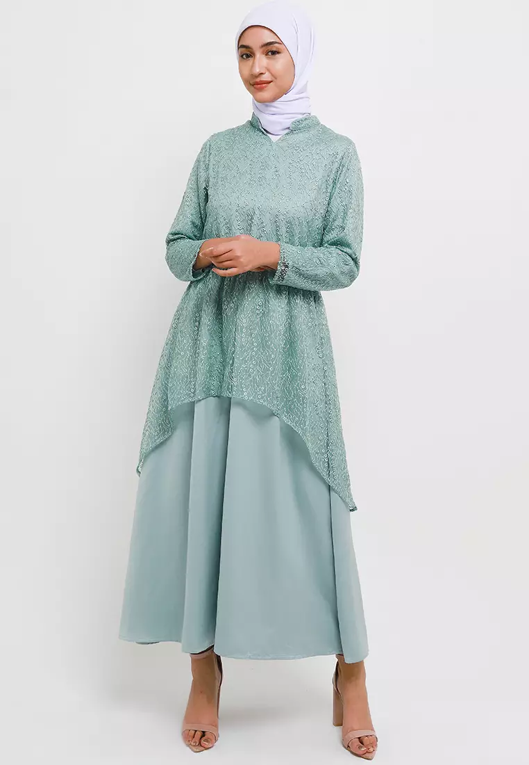 MFMW Yasemin Dress Gamis Brukat Green