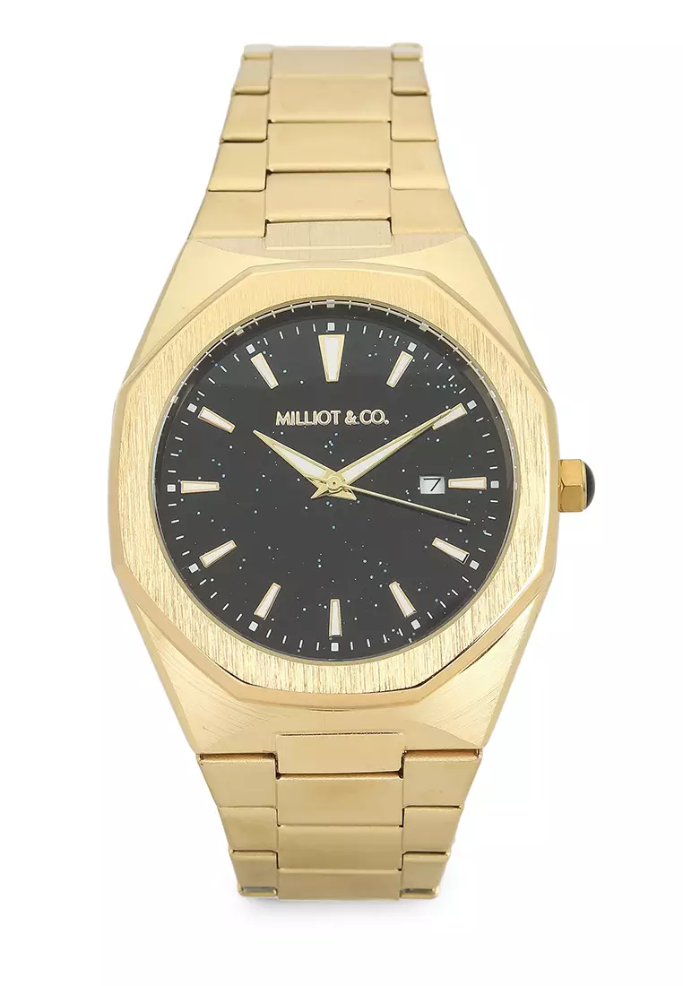 Gold metal deals strap watch