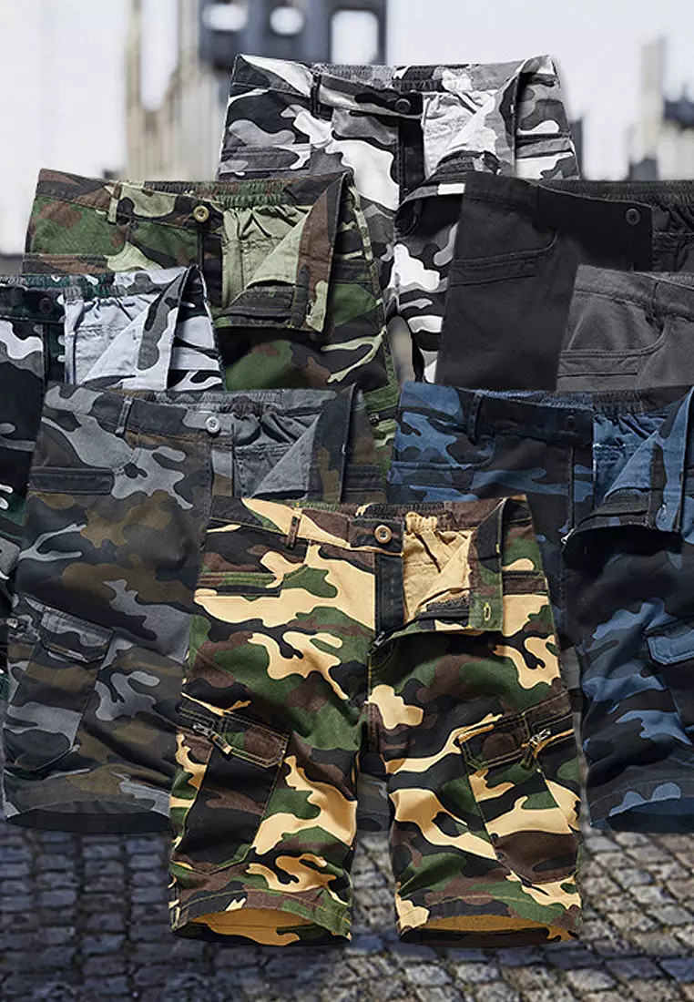 Mens cargo shorts camouflage sale