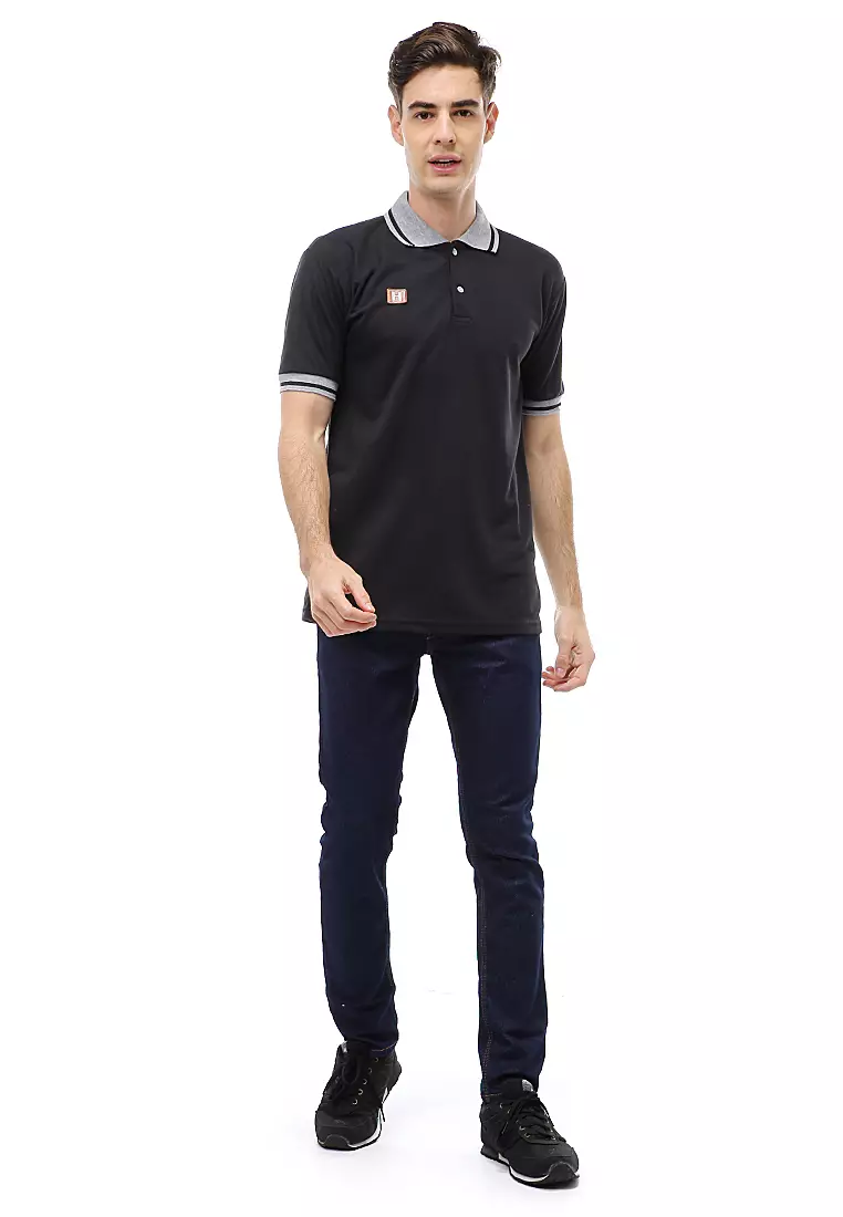 Jack T-Shirt Atasan Kasual Kaos Polos Pria Kerah Lengan Pendek Material Cotton ORIGINAL - Black