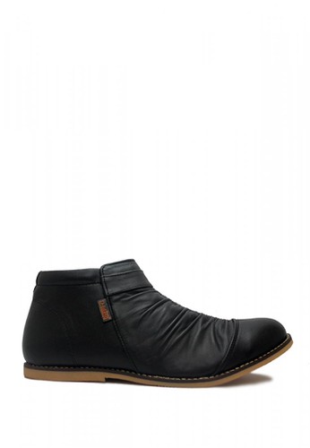 D-Island black D-Island Shoes Slip On Zipper Wrinkle Genuine Leather Black DI594SH75CWAID_1
