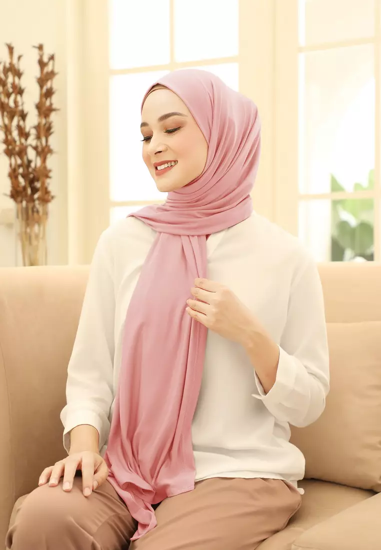 Zelena - Alina Malay Instan | Pashmina Jersey - Rose Pink