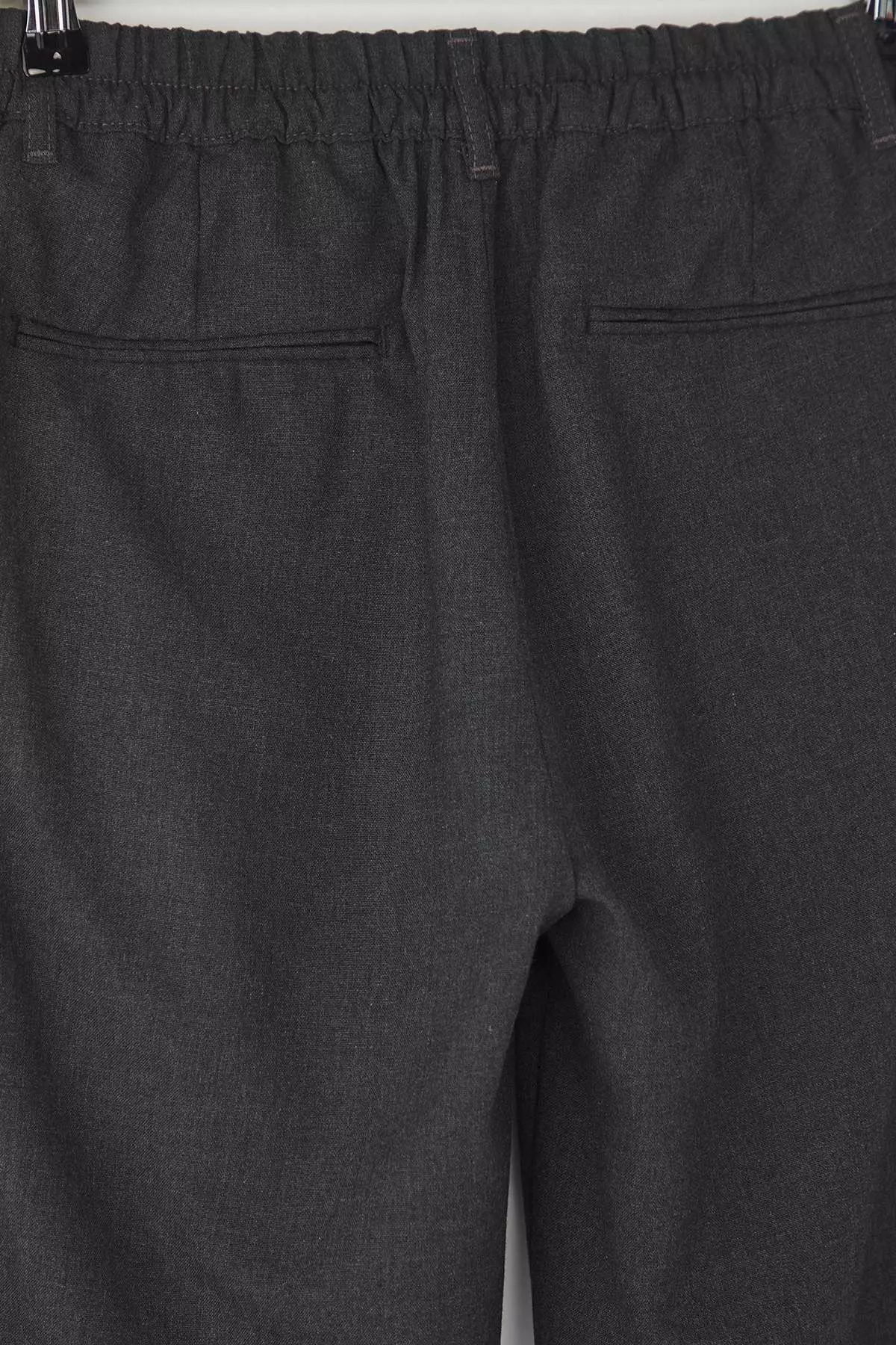 Anthracite Italian Cut Pleated Classic Double Leg Fabric Trousers Tmnss24Pl00022