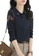 A-IN GIRLS navy Elegant Embroidered Lapel Top F5153AA409BD84GS_1