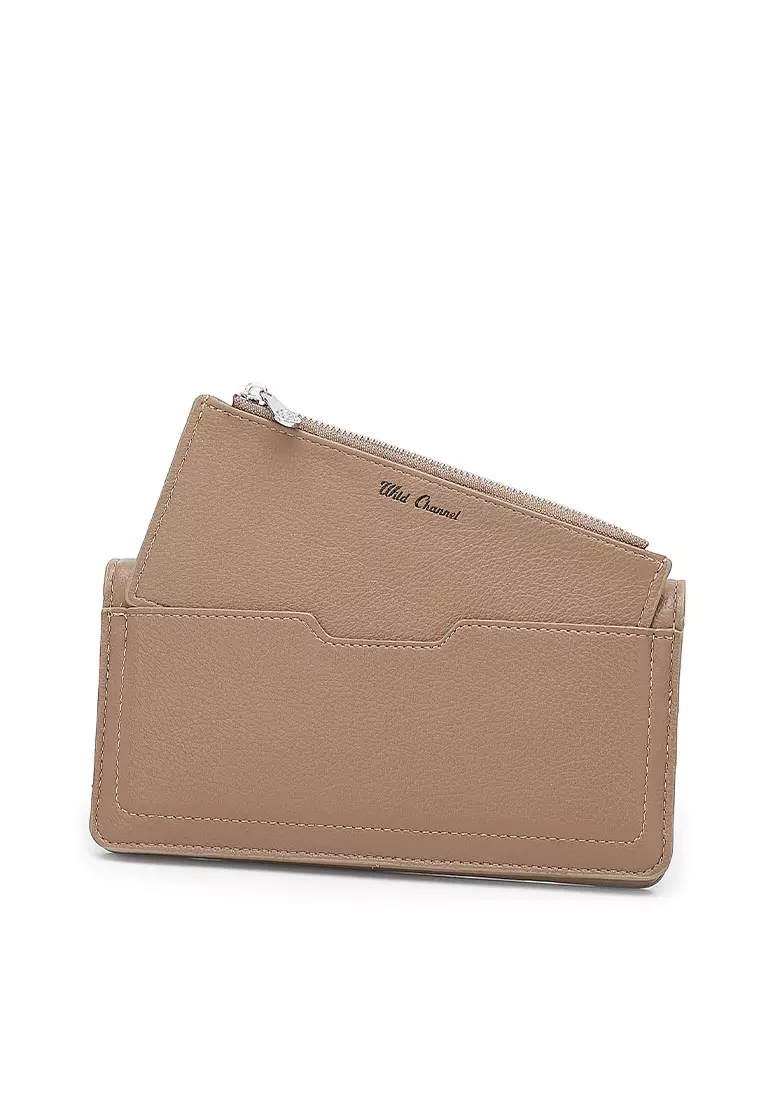 2 In 1 Long Purser with Coin Purse - Khaki