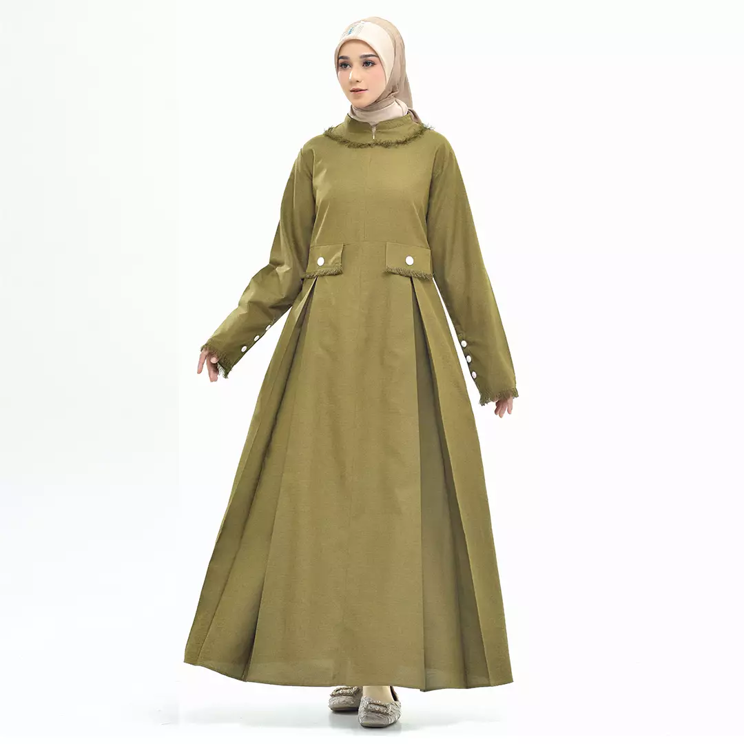 Rabbani - Dress Muslim Wanita Dewasa Lengan Panjang Couple Dresslim Prisia Ecxlusive - Brown