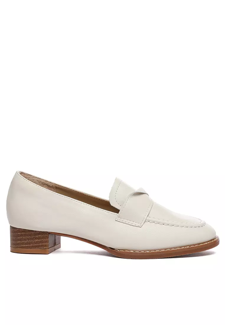 Pleated Strap Leather Loafers TH138-1