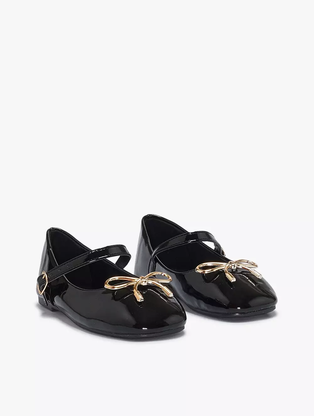 Payless Chrissie Childrens Goldy Flats - Black_07