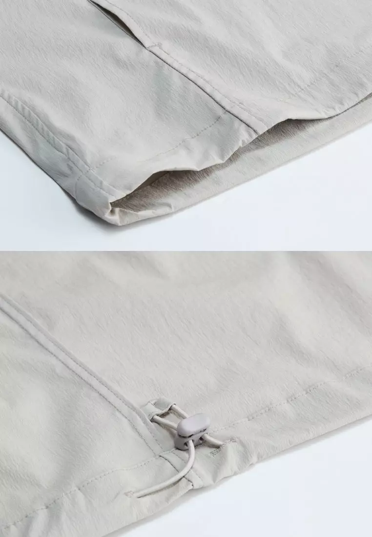 Korea Collection Men's Stretchy Nylon Cargo Pocket Short Sleeve Loose Shirt 01045521