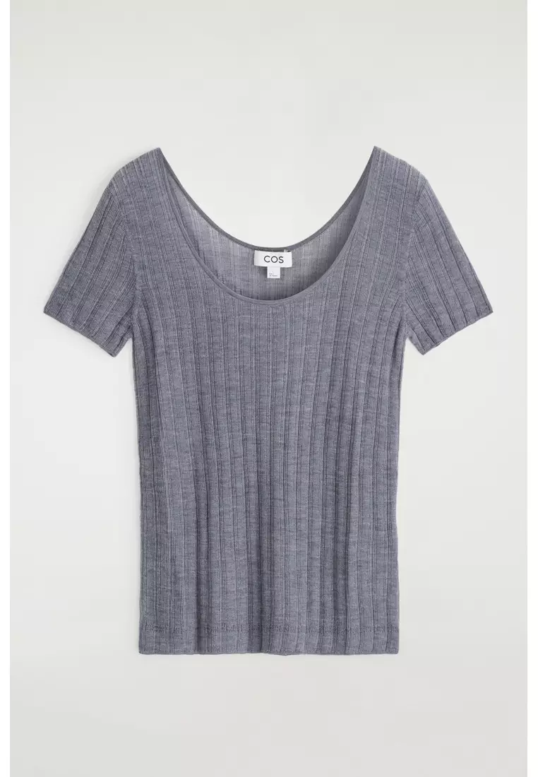 Buy COS RIBBED-KNIT SILK T-SHIRT 2026 Online | ZALORA Philippines