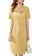 OUNIXUE yellow Fashion Ol Lapel Slim Dress (With Belt) C0448AA7AFA897GS_1