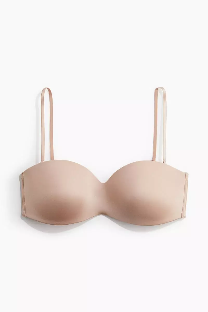 Padded microfibre bandeau bra