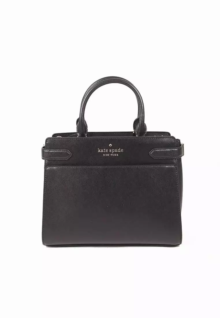 Kate Spade New York Staci Small Saffiano Leather Satchel Bag in Black :  Clothing, Shoes & Jewelry 