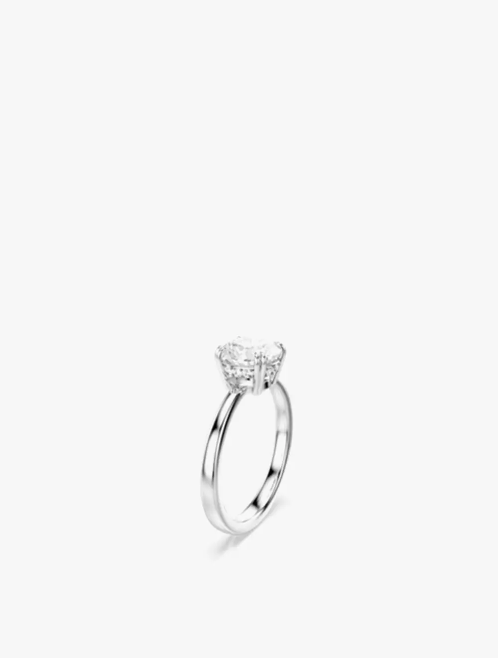 Stilla cocktail ring, Round cut, White, Silver-tone finish - 52