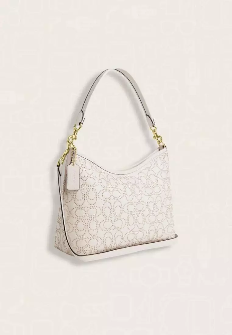 Coach Laurel Shoulder Bag With Signature Rivets Gold Chalk