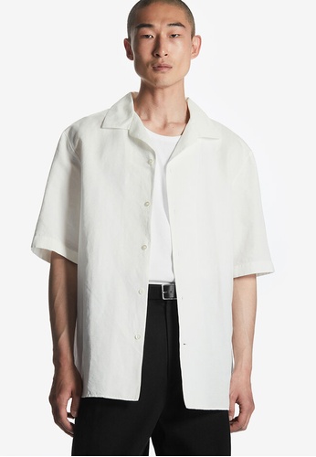 COS white Relaxed-Fit Camp-Collar Shirt 97056AAF61432FGS_1