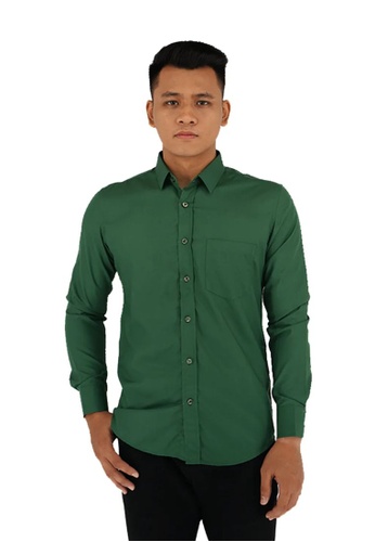 UA BOUTIQUE Long Sleeve Chromatic Shirt UAPLS01-071 (Emerald Green) 5A1FAAA51F4A15GS_1