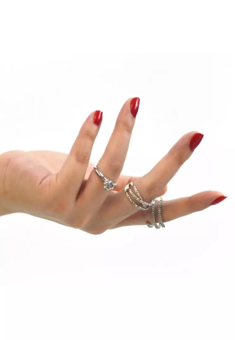 Soulmate Ring Embellished with SWAROVSKI® crystals - White Gold/Clear