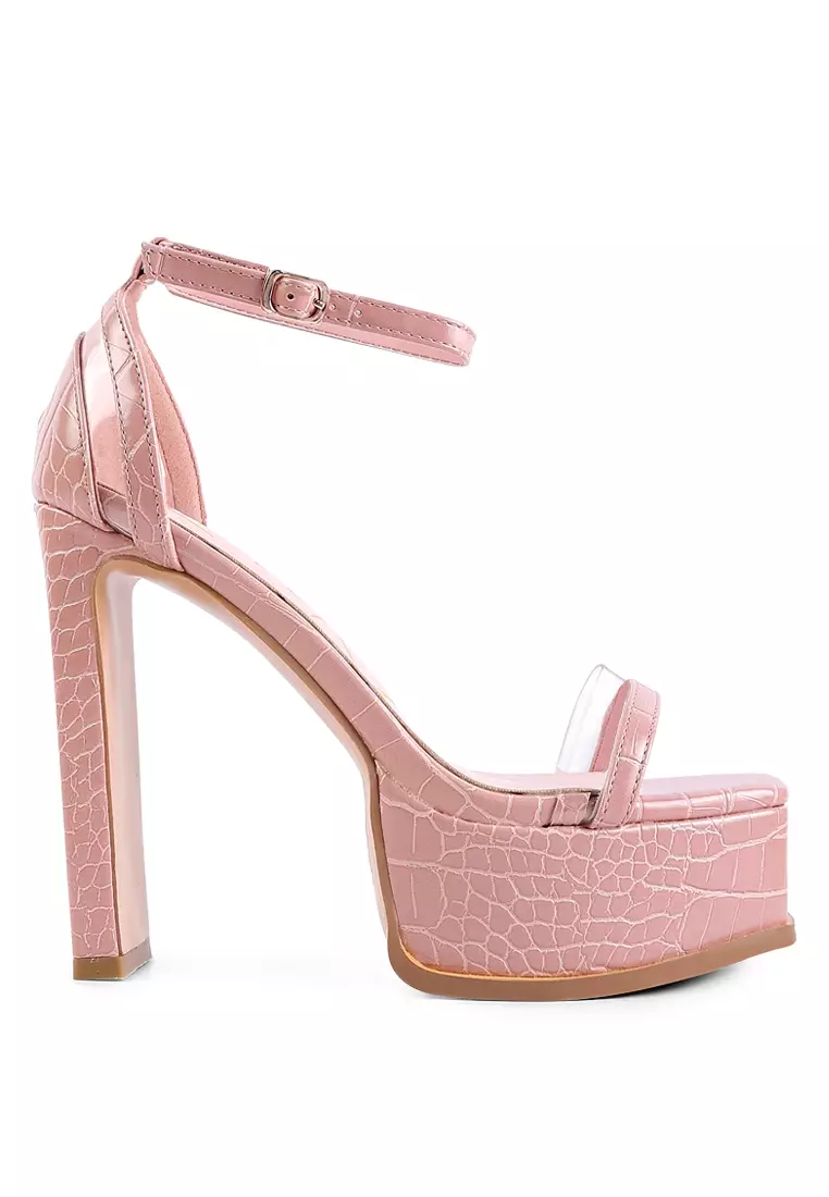 Buy London Rag Pink High Heeled Chunky Sandals 2024 Online