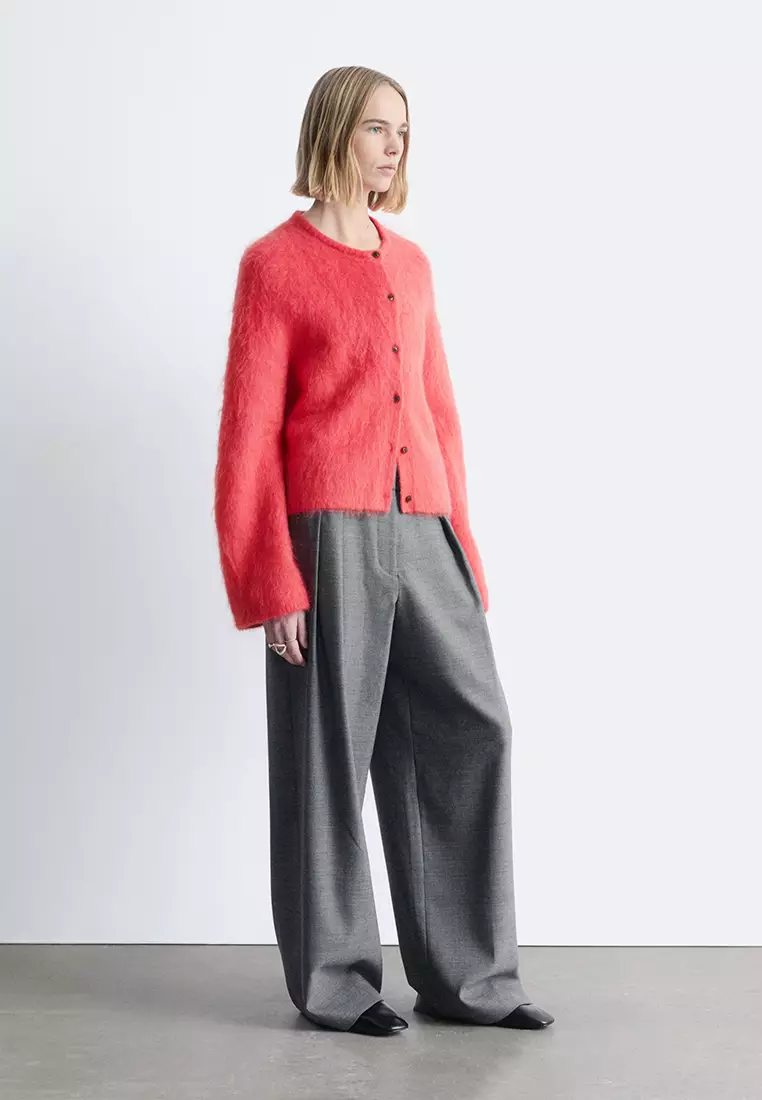 Brushed Mohair-Blend Cardigan