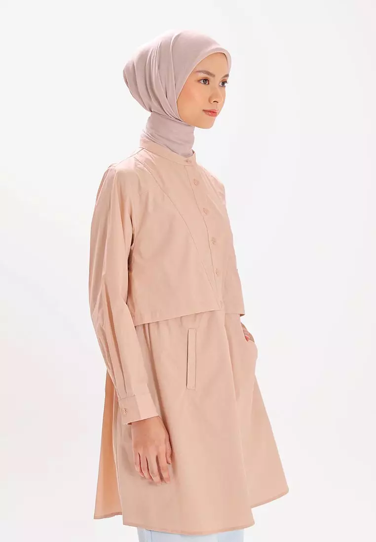 Ria Miranda Beige Pink Kiva Tunic